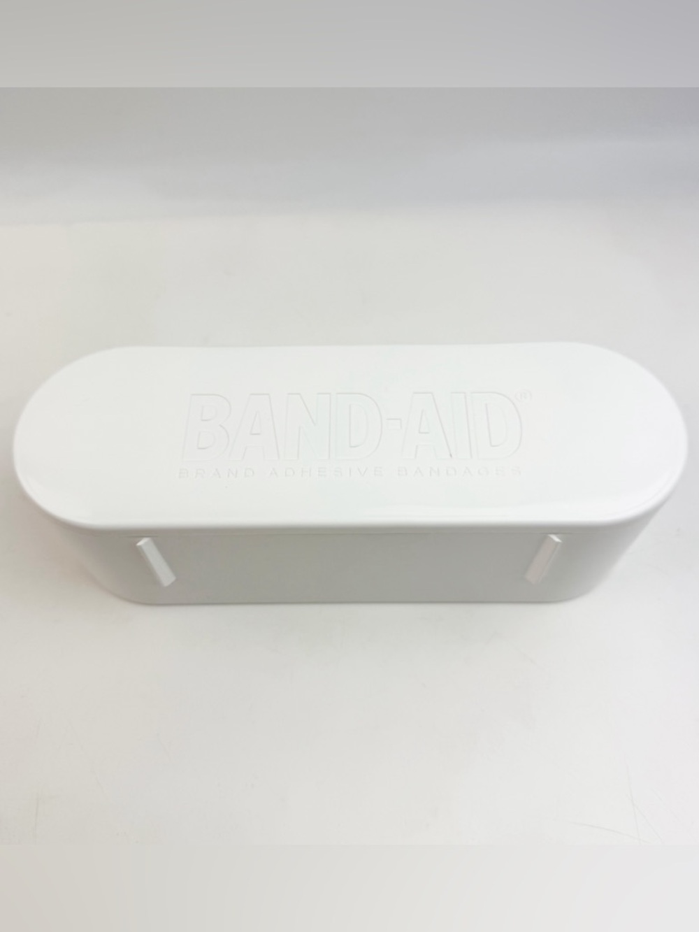 Vtg 90s BAND-AID White Plastic Storage Case Box Johnson & Johnson Hinged Insert
